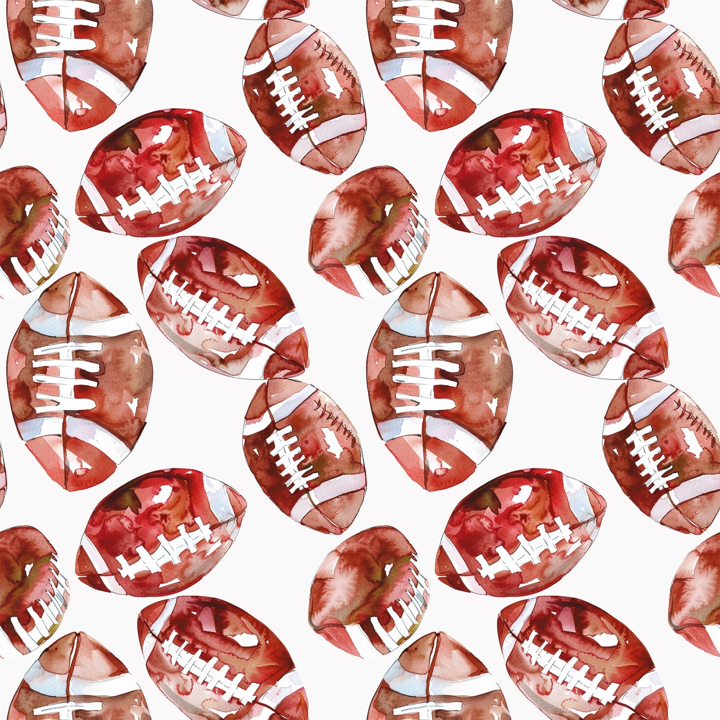 Watercolor Football Pattern 4 Quilting Cotton Fabric