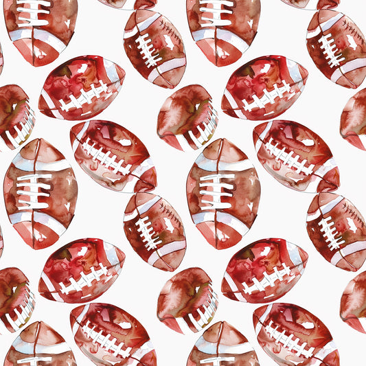 Watercolor Football Pattern 4 Quilting Cotton Fabric