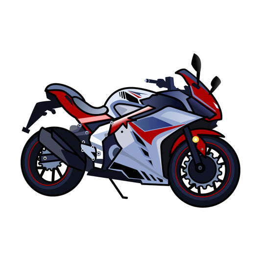 Cartoon Motorcycles Fabric Panel 7