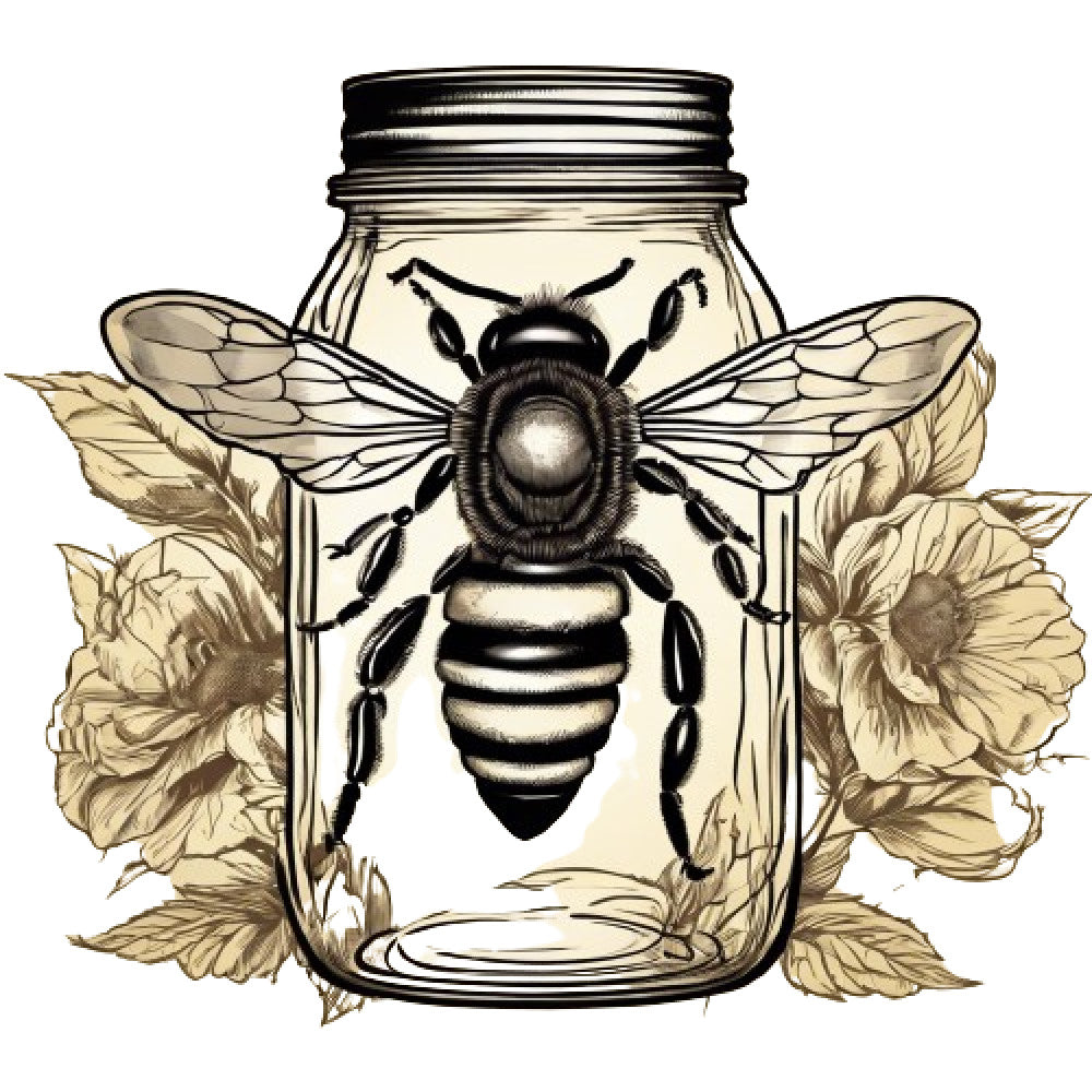 Honey Bee Jar Fabric Panel 11