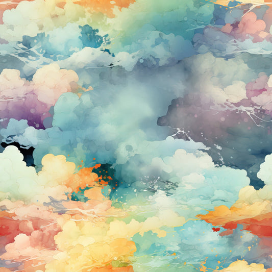 Colorful Clouds Pattern 3 Quilting Cotton Fabric