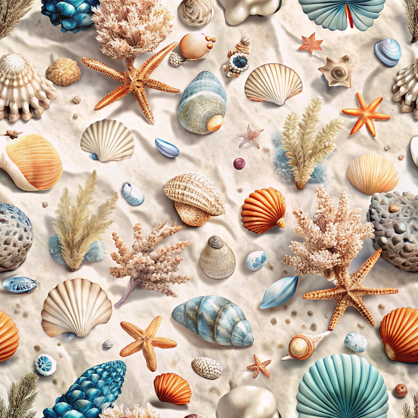 Magical Sea Pattern 19 Quilting Cotton Fabric