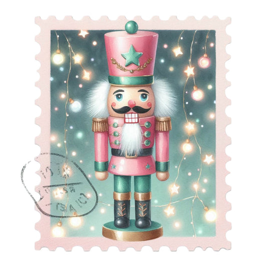 Nutcracker Postage Stamps Fabric Panel 2