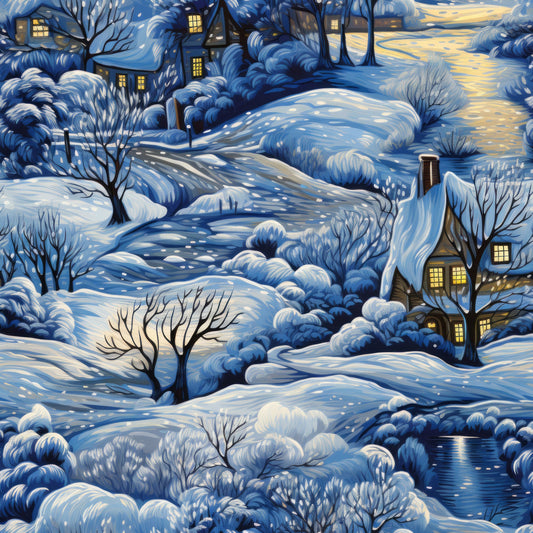 Winter Under the Dawn Pattern 1 Quilting Cotton Fabric