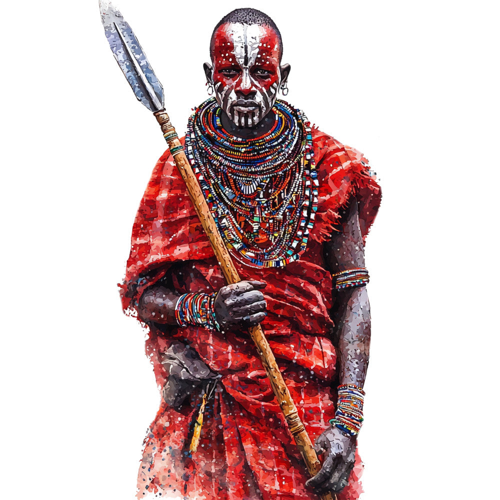 Watercolor Africa Fabric Panel 28