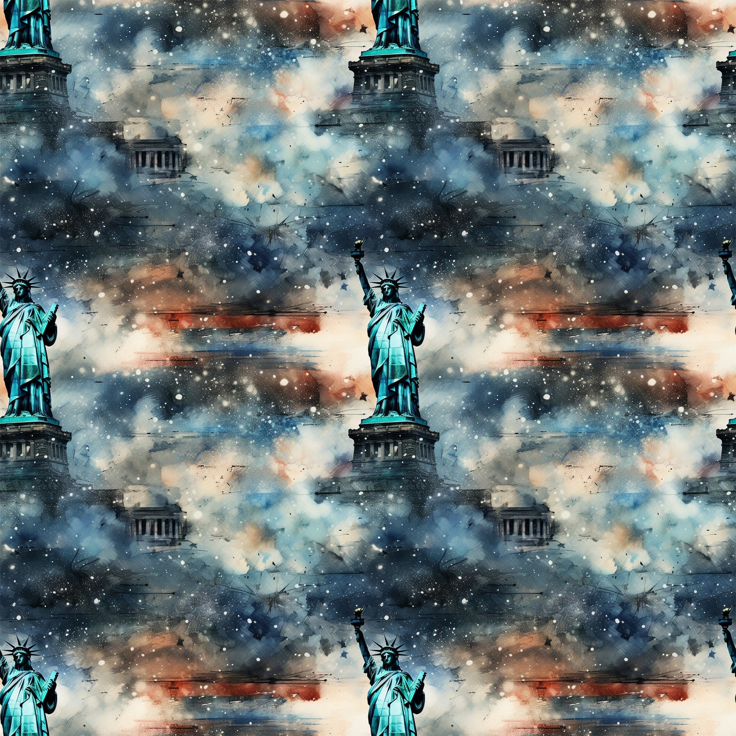 Patriotic Grunge Pattern 6 Quilting Cotton Fabric