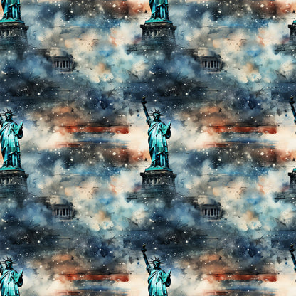 Patriotic Grunge Pattern 6 Quilting Cotton Fabric