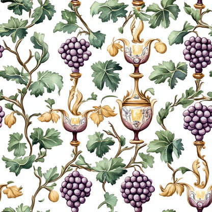Grapes and Goblets Pattern 8 Minky Fabric