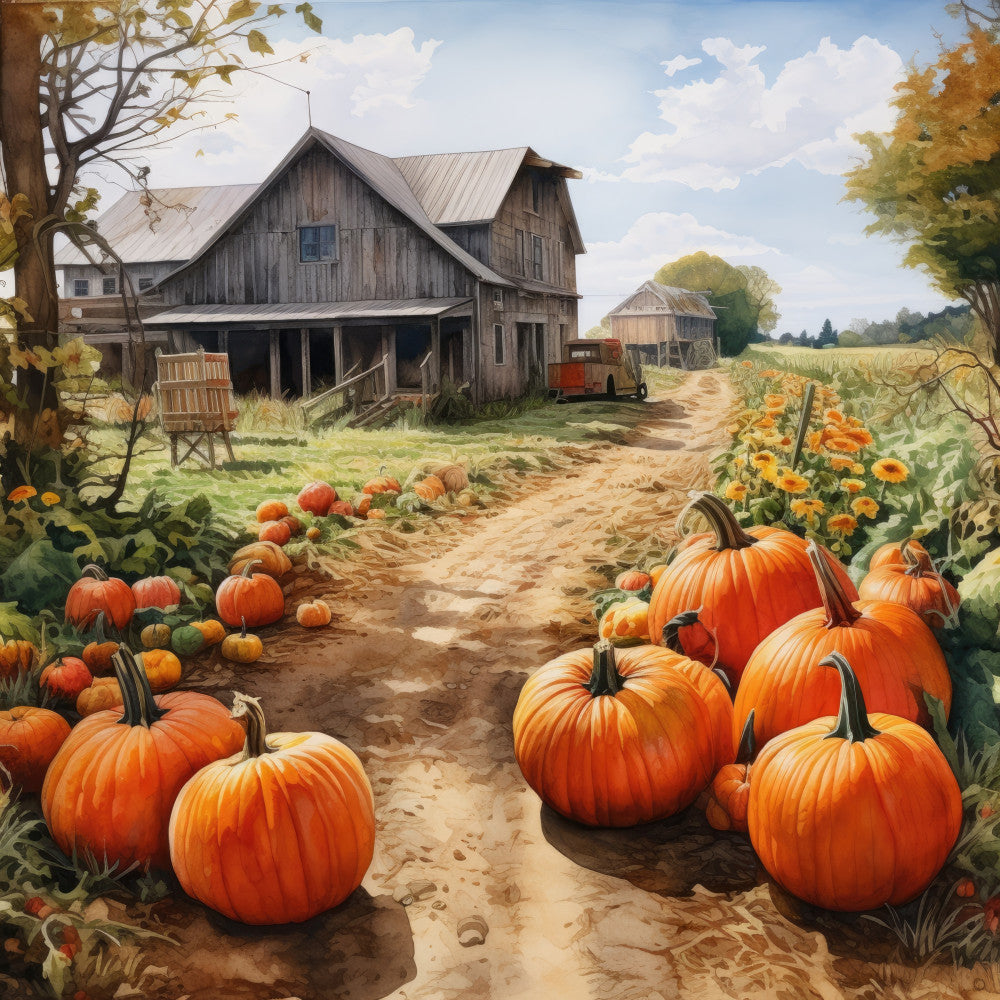 autumn, fall, pumpkin, harvest, farmhouse, rustic, countryside, barn, vintage, orange, burnt orange, golden yellow, cream, terracotta, sunflower, seasonal, thanksgiving, farm scene, rural landscape, wooden barn, dirt road, agricultural, traditional, pastoral, cozy, warm tones, country living, pumpkin patch, autumn harvest