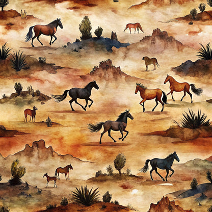 Galloping Mustangs Pattern 12 Minky Fabric