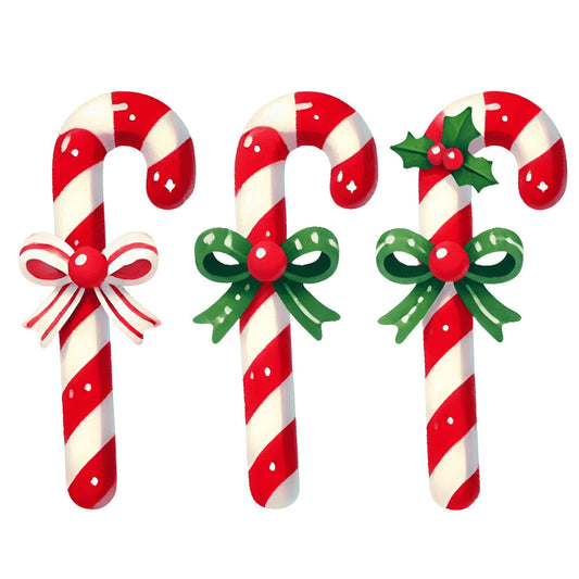 candy cane, red and white striped, christmas, holiday, peppermint, festive, green bow, holly berries, candy themed, winter, traditional christmas, red, cream, forest green, candy stripe, seasonal, decorative, whimsical, classic, nostalgia, retro candy, sweet treats, christmas colors, holiday decoration, winter festival, cheerful, vibrant red, vanilla cream, bright green, ribbon bow
