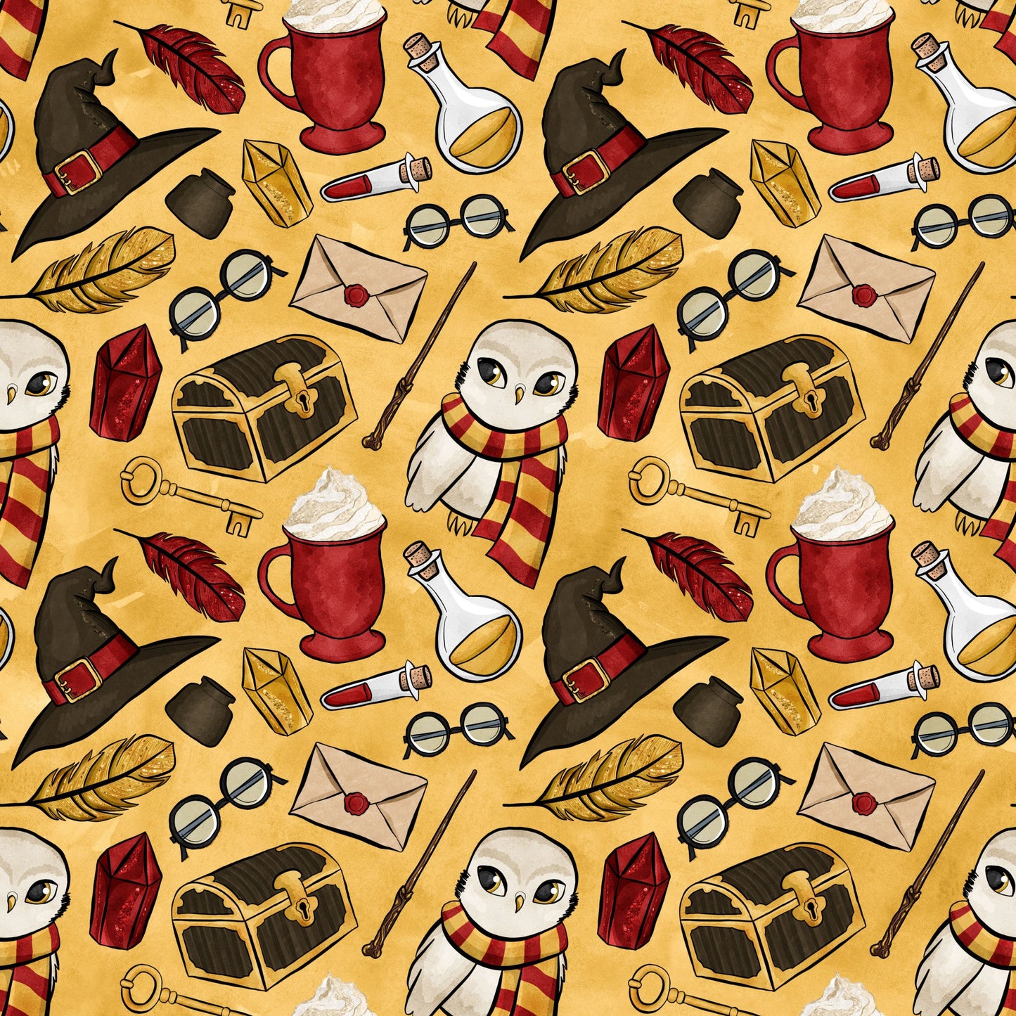 Wizard Magic School Pattern 15 Quilting Cotton Fabric
