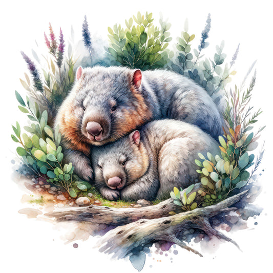 Australian Wombats Fabric Panel 18