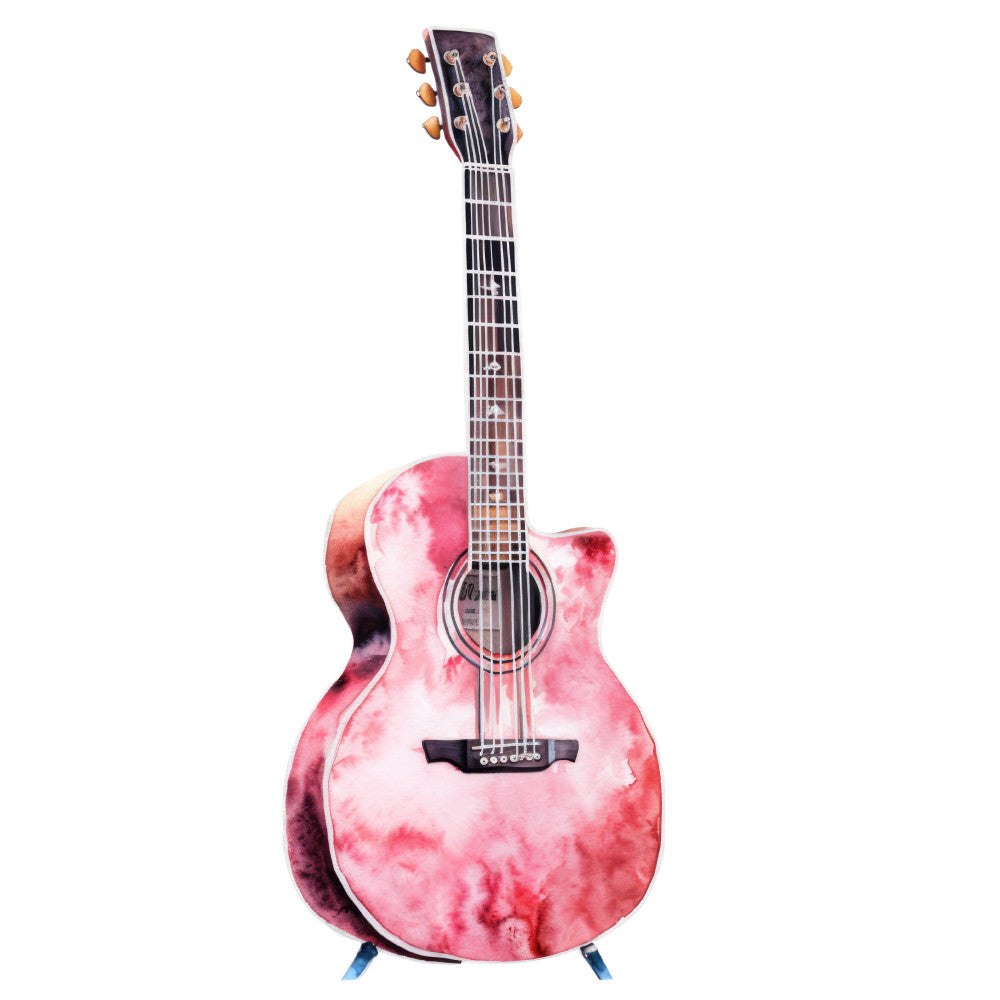 Watercolor Acoustic Guitars Fabric Panel 6