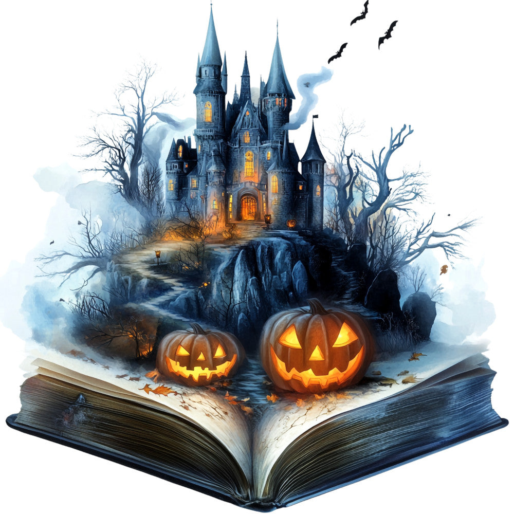 Halloween Books Fabric Panel 23