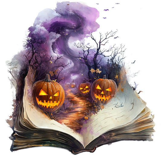 Halloween Books Fabric Panel 21