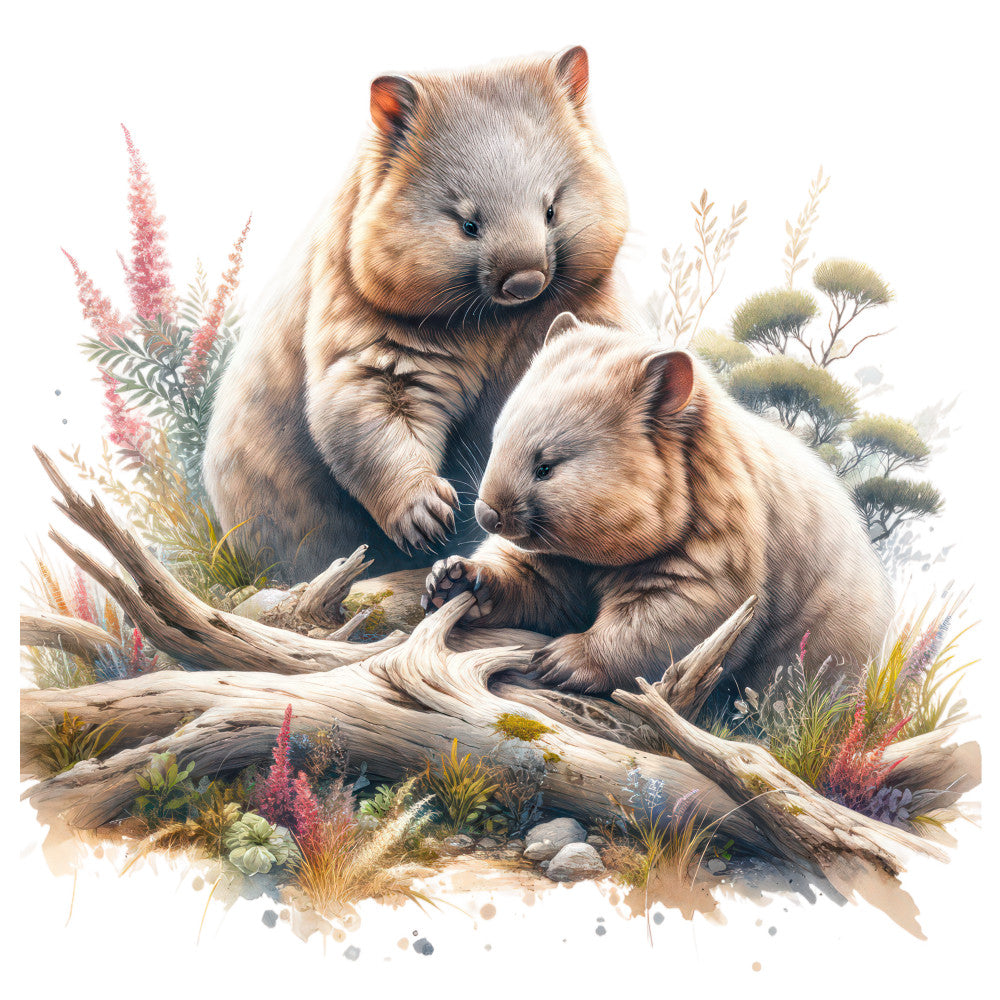 Australian Wombats Fabric Panel 8