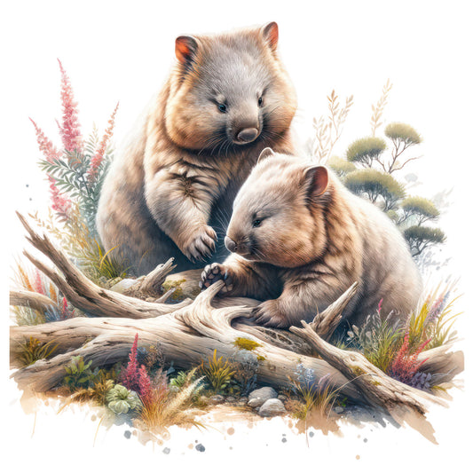 Australian Wombats Fabric Panel 8