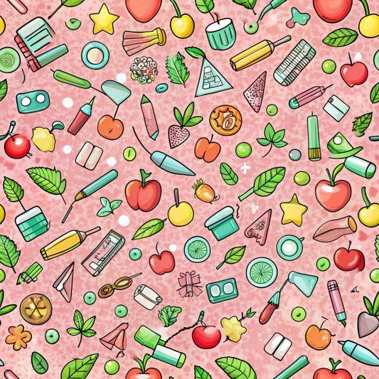 Back to School Pattern 19 Quilting Cotton Fabric