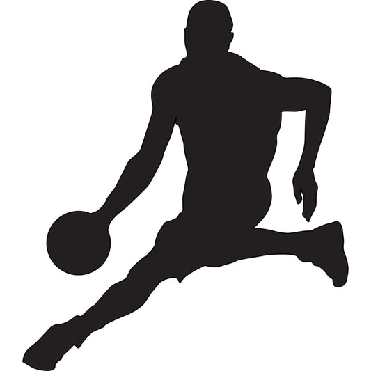 basketball, sports, silhouette, athlete, black, monochrome, modern, athletic, dunk, action, dynamic, men's sports, urban, contemporary, graphic, bold, high contrast, game day, court, jumping, basketball player, active wear, sporty style, shadow, minimalist, masculine, recreation, exercise, fitness theme