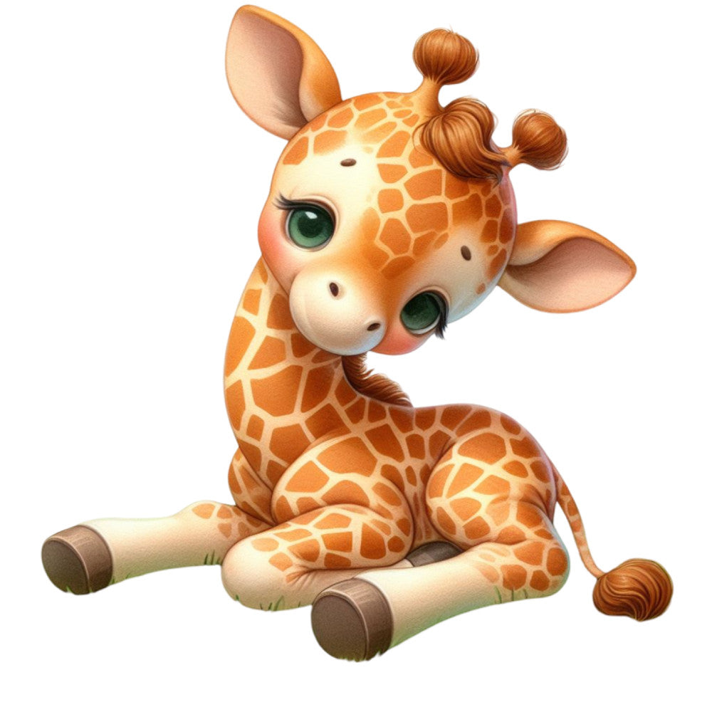 Cute Baby Giraffe Fabric Panel 18