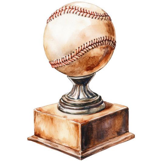 baseball, sports, trophy, award, cream, tan, brown, rust, vintage, americana, masculine, sports themed, baseball trophy, competition, achievement, recognition, boys, men, athletic, classic, traditional, nostalgic, collectible, bronze, wood grain, timeless, sports fan, game day, baseball season, summer