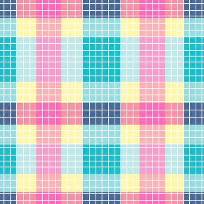 Neon Gingham Pattern 17 Quilting Cotton Fabric