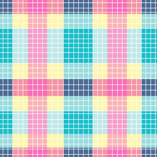 Neon Gingham Pattern 17 Quilting Cotton Fabric