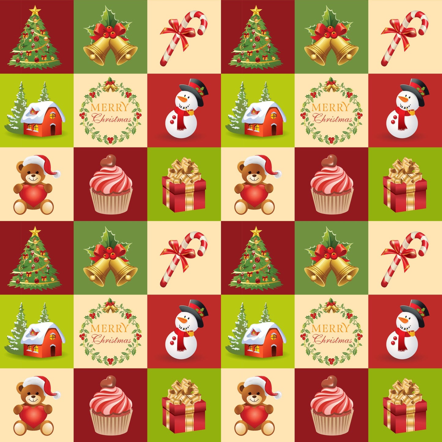 Christmas Love Pattern 5 Quilting Cotton Fabric