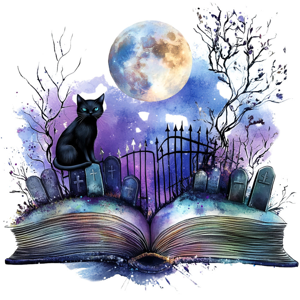 Halloween Books Fabric Panel 19