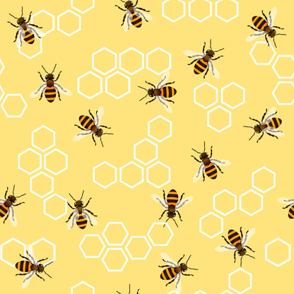 Vintage Honey Bee Pattern 1 Quilting Cotton Fabric