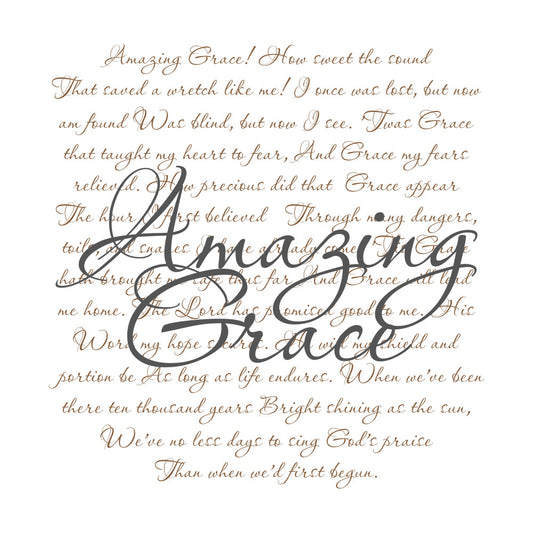 Amazing Grace Hymn Fabric Panel 1