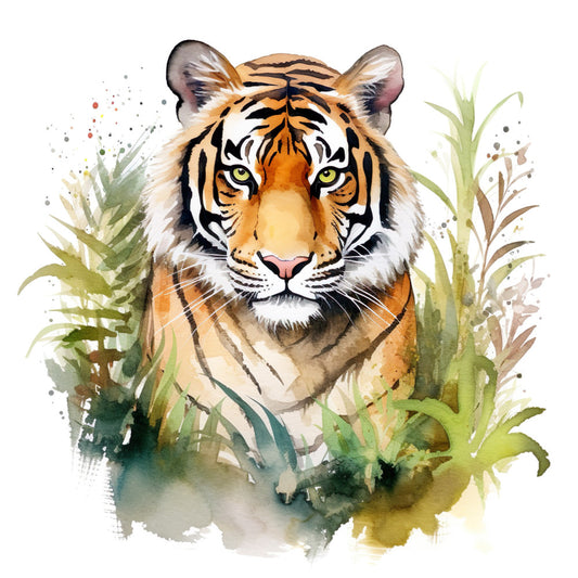 Watercolor Tiger Fabric Panel 8
