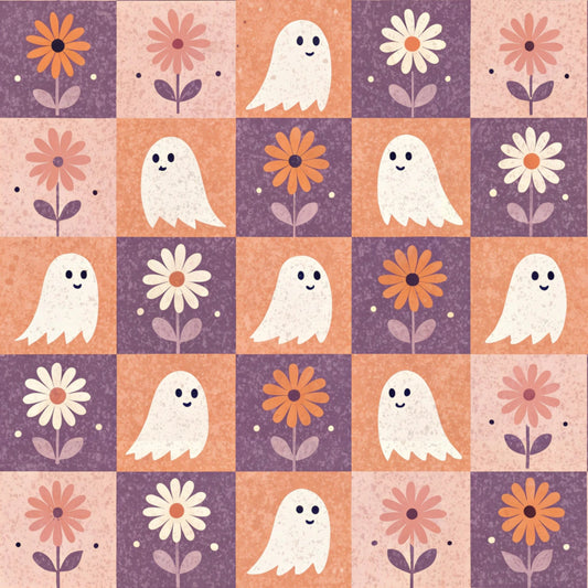 Retro Halloween Pattern 21 Quilting Cotton Fabric