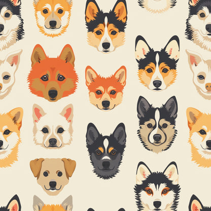 Furry Faces Pattern 8 Minky Fabric