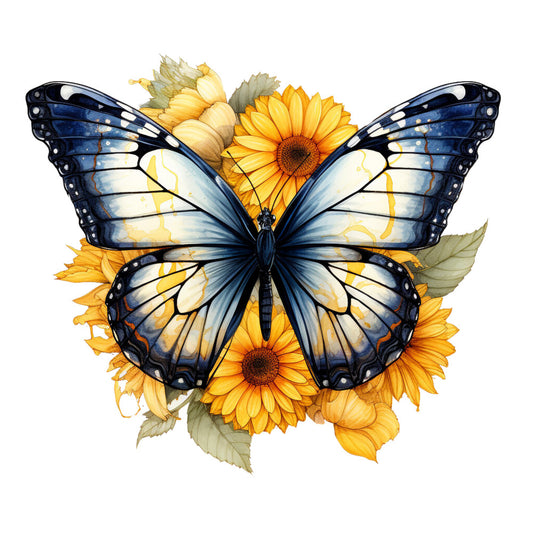 Sunflowers and Butterflies Fabric Panel 28