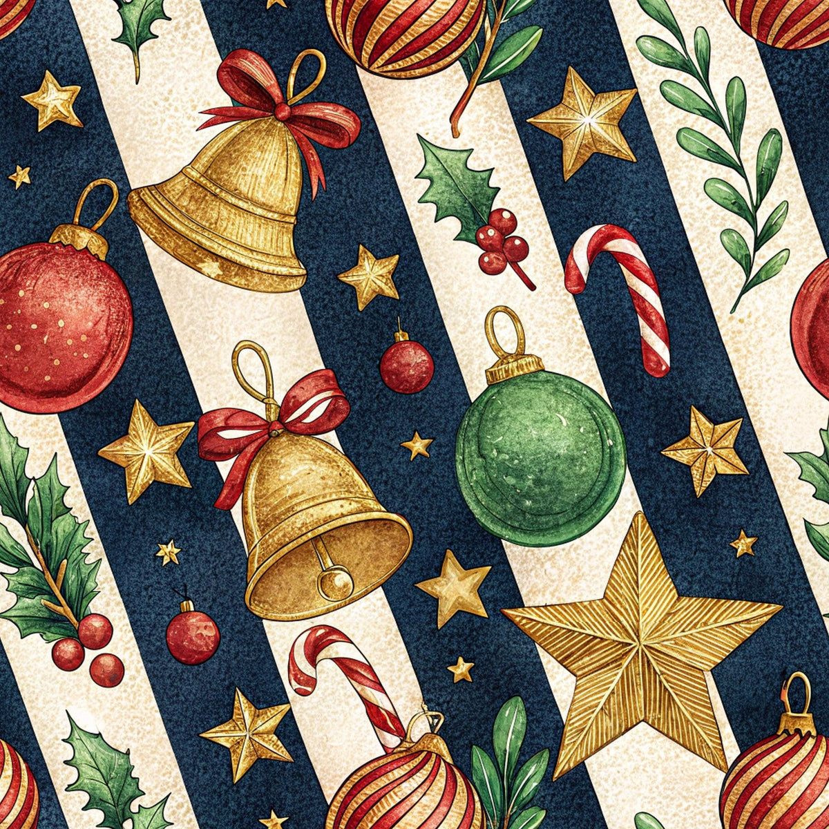 Yuletide Baubles Pattern 10 Minky Fabric