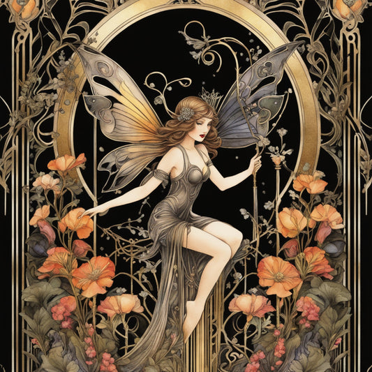 Art Nouveau Fairies Fabric Panel 11