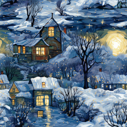 Golden Snowfall Pattern 8 Minky Fabric