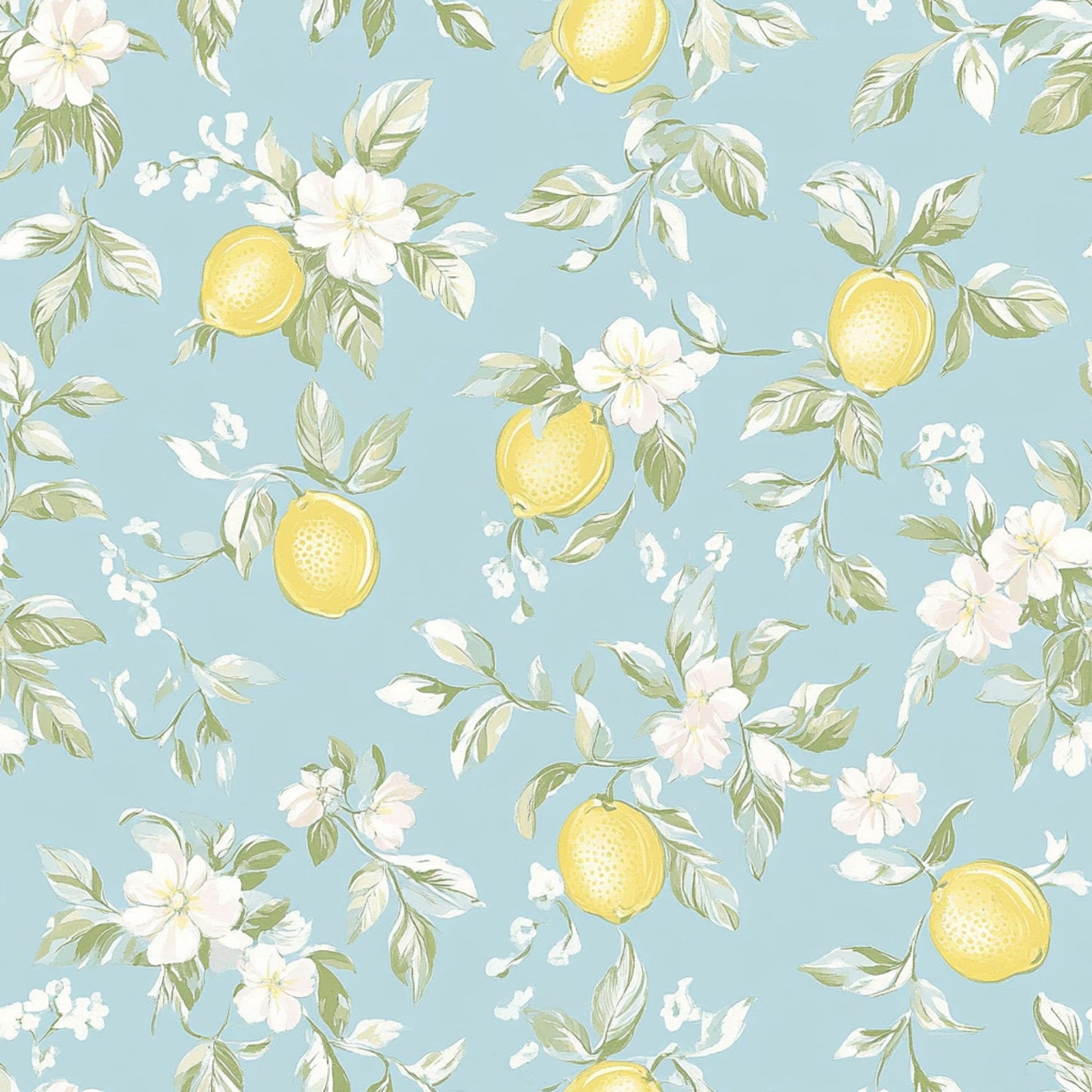 Lemon Floral Shabby Chic Pattern 8 Quilting Cotton Fabric