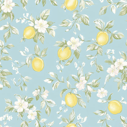 Lemon Floral Shabby Chic Pattern 8 Quilting Cotton Fabric