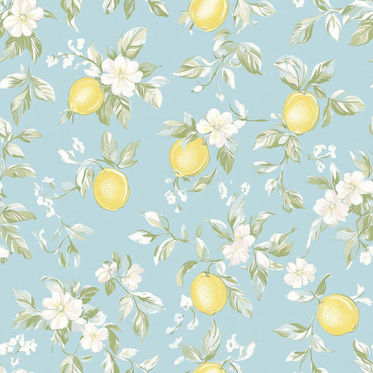 Lemon Floral Shabby Chic Pattern 8 Quilting Cotton Fabric