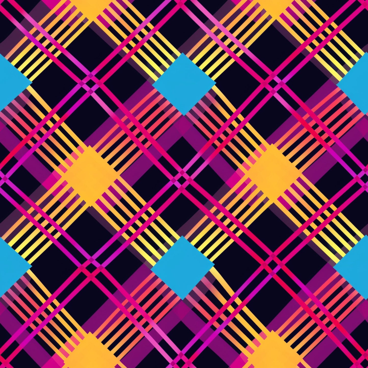Neon Gingham Pattern 8 Quilting Cotton Fabric