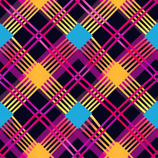 Neon Gingham Pattern 8 Quilting Cotton Fabric
