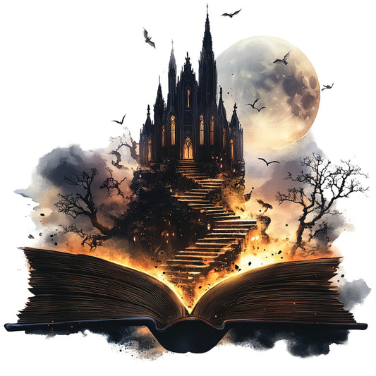 Halloween Books Fabric Panel 17