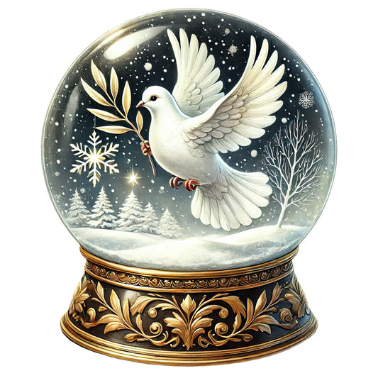 Christmas Snow Globes Fabric Panel 4