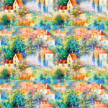 Monet Inspired Art Pattern 3 Quilting Cotton Fabric