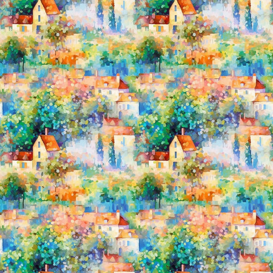 Monet Inspired Art Pattern 3 Quilting Cotton Fabric