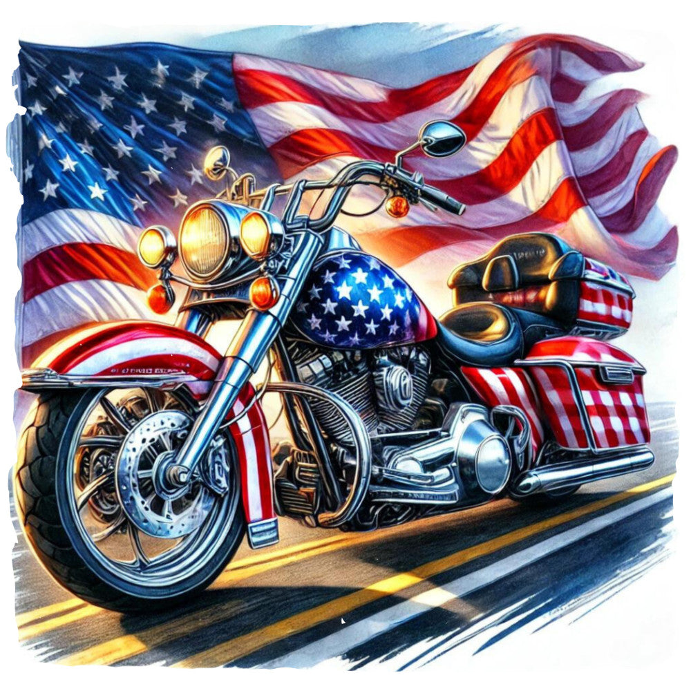 Motorcycle American Flag Fabric Panel 1