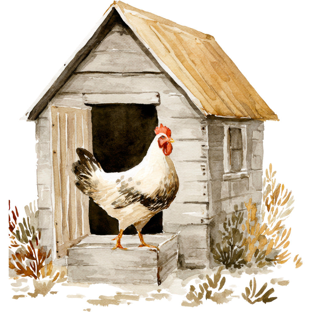 Rustic Barnyard Birds Fabric Panel 53